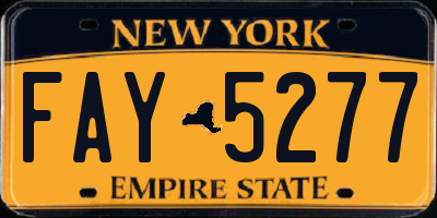 NY license plate FAY5277