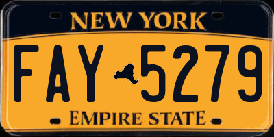 NY license plate FAY5279
