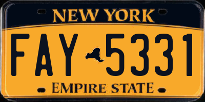 NY license plate FAY5331