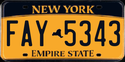 NY license plate FAY5343