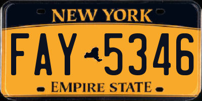 NY license plate FAY5346