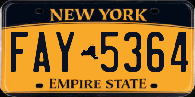 NY license plate FAY5364