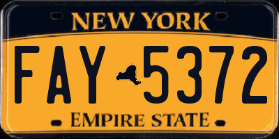 NY license plate FAY5372