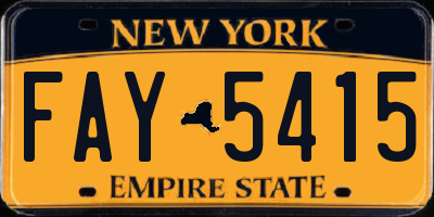 NY license plate FAY5415