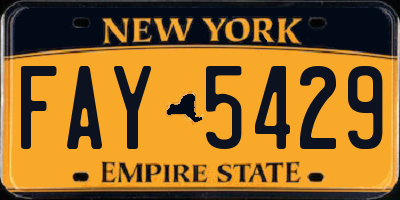 NY license plate FAY5429