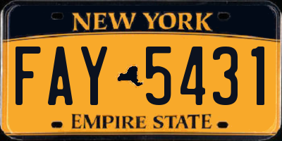 NY license plate FAY5431