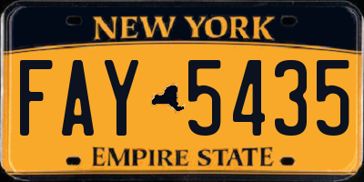 NY license plate FAY5435
