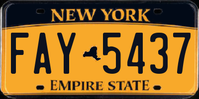 NY license plate FAY5437