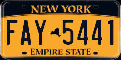 NY license plate FAY5441
