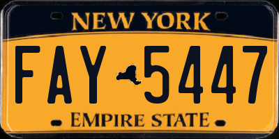NY license plate FAY5447