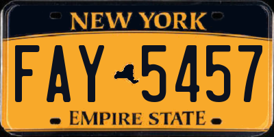 NY license plate FAY5457