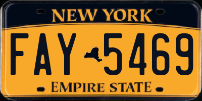 NY license plate FAY5469