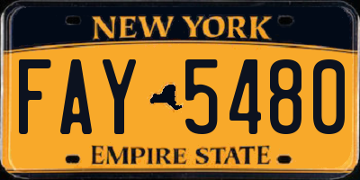 NY license plate FAY5480