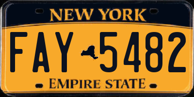 NY license plate FAY5482