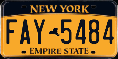 NY license plate FAY5484