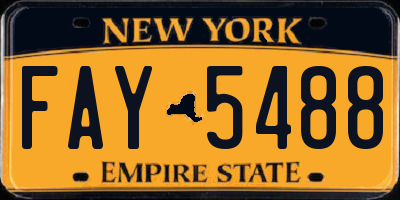NY license plate FAY5488