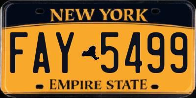 NY license plate FAY5499