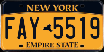 NY license plate FAY5519