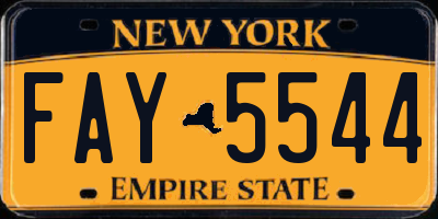 NY license plate FAY5544