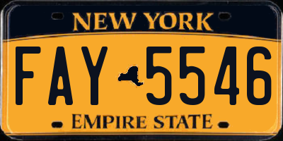 NY license plate FAY5546