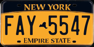 NY license plate FAY5547