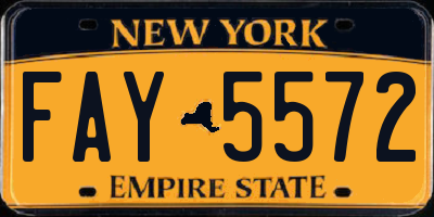 NY license plate FAY5572