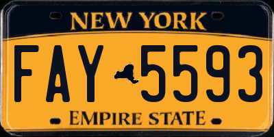 NY license plate FAY5593
