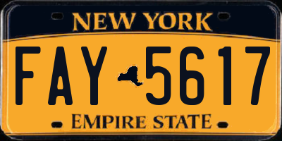 NY license plate FAY5617