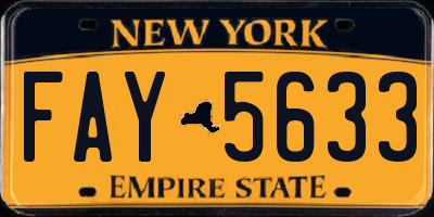NY license plate FAY5633