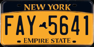 NY license plate FAY5641
