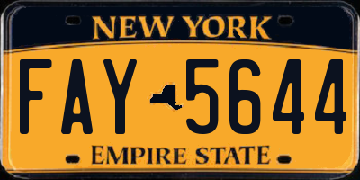 NY license plate FAY5644