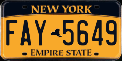 NY license plate FAY5649