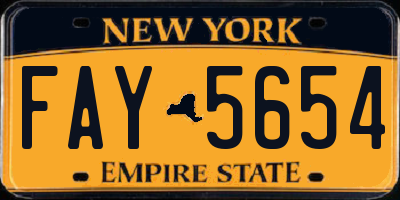 NY license plate FAY5654