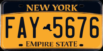 NY license plate FAY5676