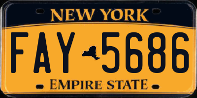 NY license plate FAY5686