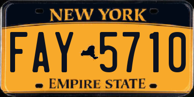 NY license plate FAY5710