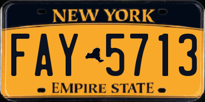 NY license plate FAY5713