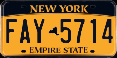 NY license plate FAY5714