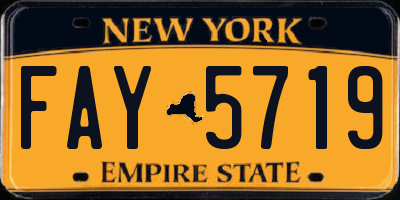 NY license plate FAY5719