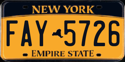 NY license plate FAY5726