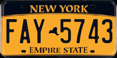 NY license plate FAY5743