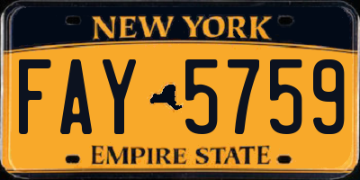 NY license plate FAY5759