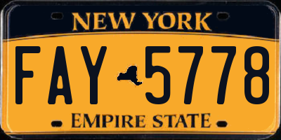 NY license plate FAY5778