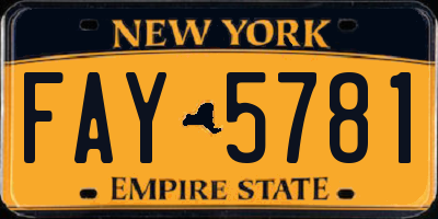 NY license plate FAY5781