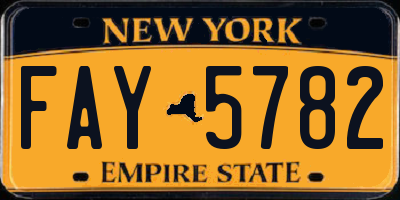 NY license plate FAY5782