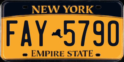 NY license plate FAY5790