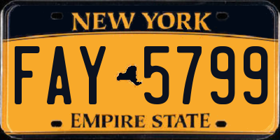 NY license plate FAY5799