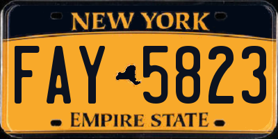 NY license plate FAY5823