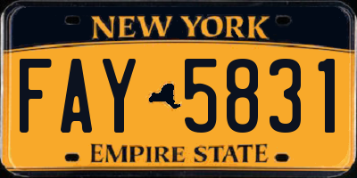 NY license plate FAY5831