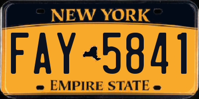 NY license plate FAY5841